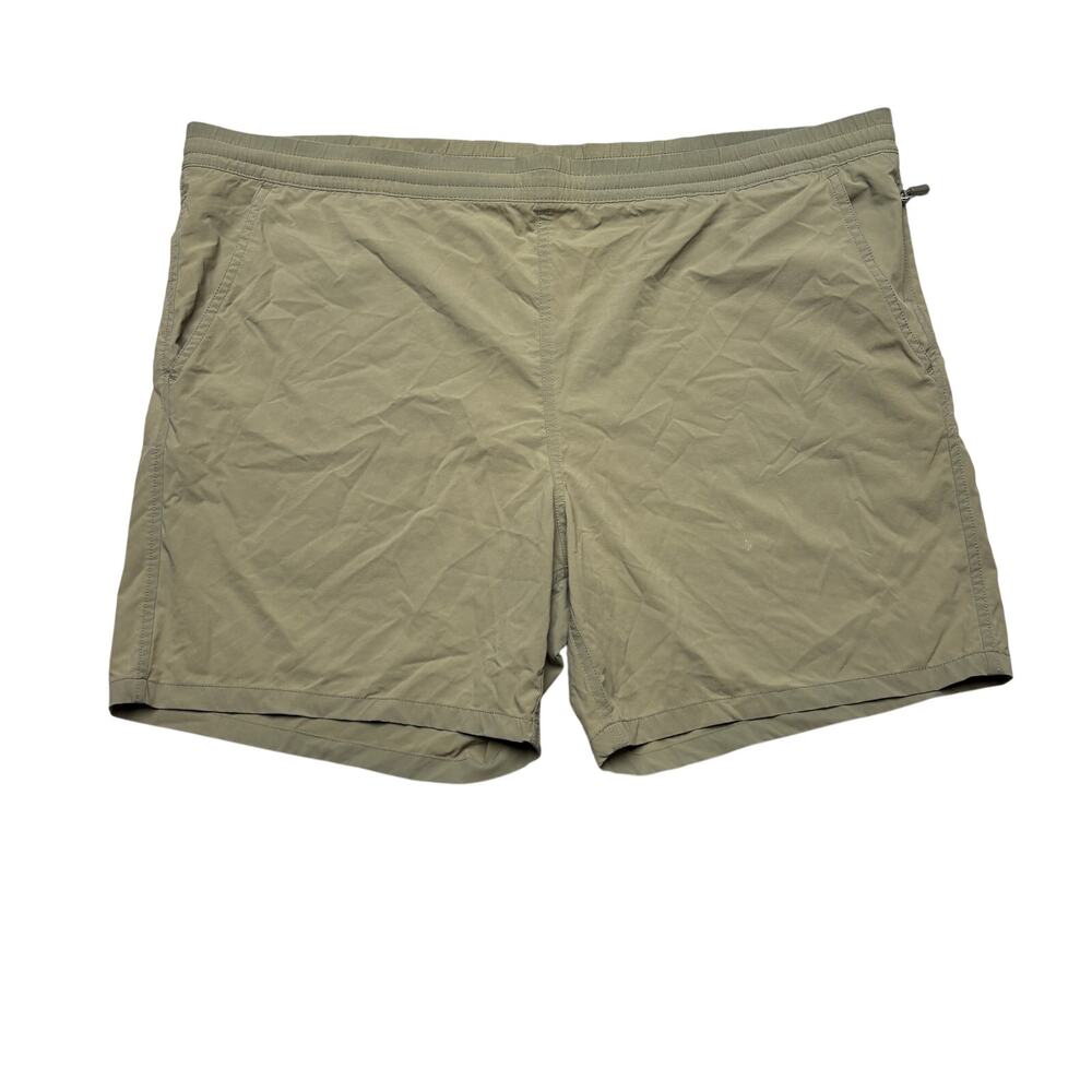 Buck Mason 5.5" Shorts Men's 40 Khaki Tan Casual Gym Hike Trail Hybrid Shorts